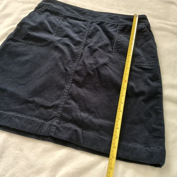 Talbots Women's Corduroy Mini Skirt Size 10 Navy Blue Cotton Blend With Pockets - Picture 11 of 11